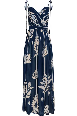 Andres Otalora Aarkid Plissé Chiffon Maxi Dress