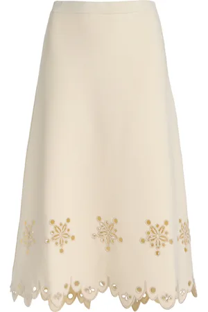 Altuzarra Melly Embroidered Knit Midi Skirt