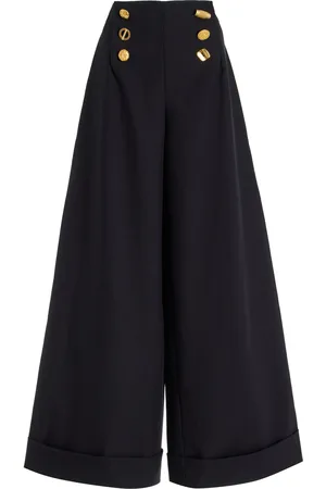 FRANCOISE Exclusive Bijou Cotton High-Waist Wide-Leg Pants