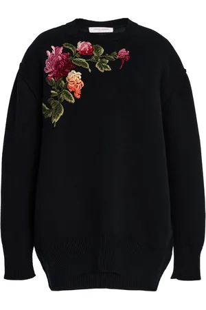 Carolina Herrera Embroidered Wool-Cashmere Sweater