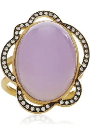 Sylva & Cie Flora 18K Yellow Gold Chalcedony; Diamond Ring