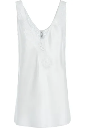 DEL CORE Lace-Trimmed Satin Slip Top