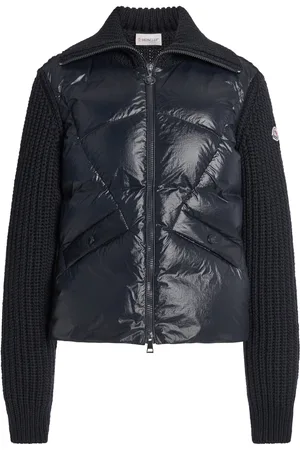 Moncler Nylon-Trimmed Wool Cardigan