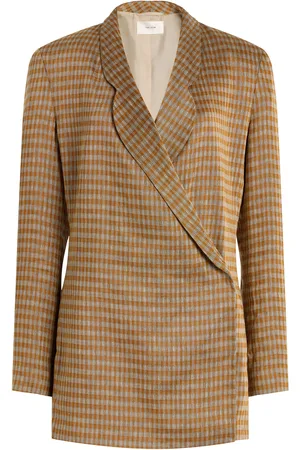 The Row Jeremiah Checked Linen-Blend Jacket