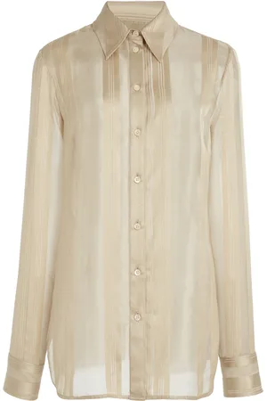 Stella McCartney Semi-Sheer Striped Silk Shirt