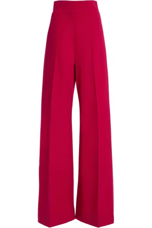 Carolina Herrera Bi-Stretch Wool Tailoring Wide-Leg Pants
