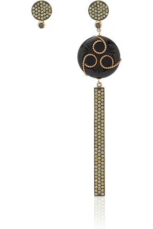 FRANCESCA VILLA Notte Senza Luna 18K Yellow Gold Sapphire; Diamond Earrings