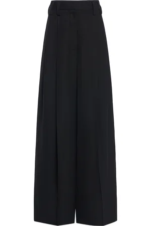 Jil Sander Pleated Crepe Suiting Wide-Leg Pants
