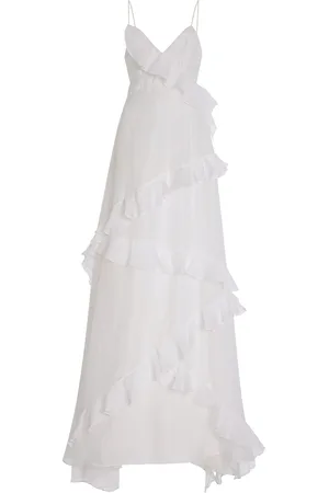 Francesca Miranda Mattina Asymmetric Ruffled Cotton Maxi Dress