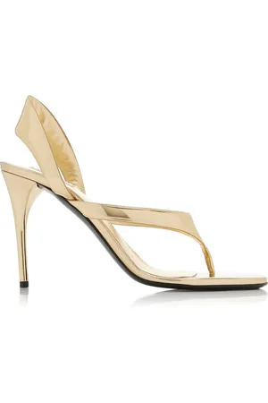 Alaïa Infradito Metallic Leather Sandals
