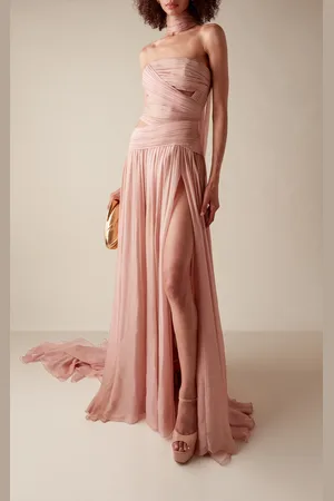 Elie saab Draped Chiffon Maxi Dress