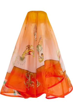ALÉMAIS Neptune Silk Organza Strapless Midi Dress