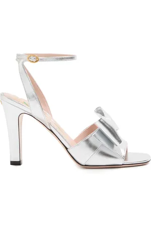 VALENTINO GARAVANI Bowow Metallic Leather Sandals