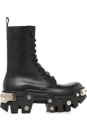 Balenciaga Bulldozer Platform Leather Combat Boots