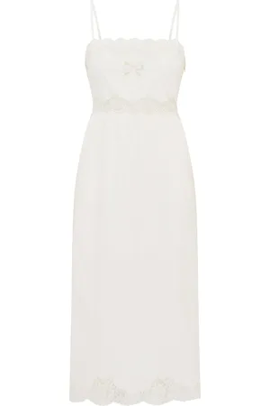 LOVESHACKFANCY Vinca Lace-Trimmed Cotton Midi Dress