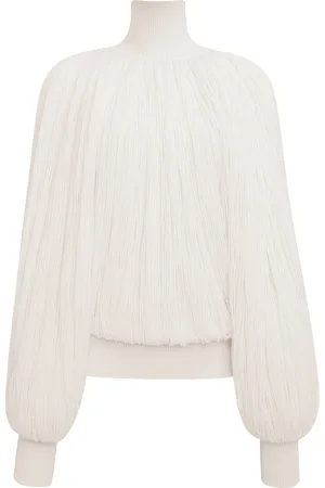 Alaïa Fringed Yarn Knit Merino Wool Top