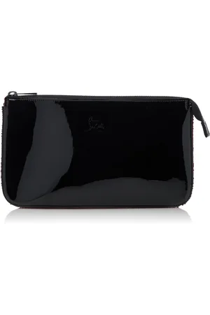 Christian Louboutin Loubila Crystal-Embellished Patent Leather Clutch