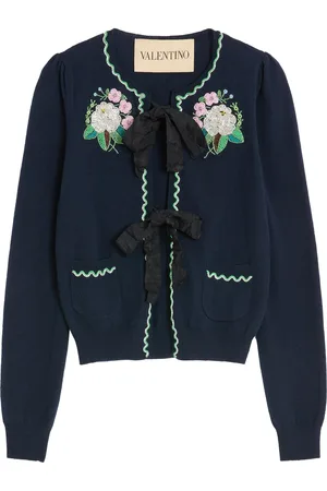 VALENTINO GARAVANI Embroidered Virgin-Wool Cardigan