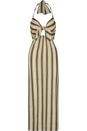JOHANNA ORTIZ Los Siete Mares Cutout Linen Midi Dress