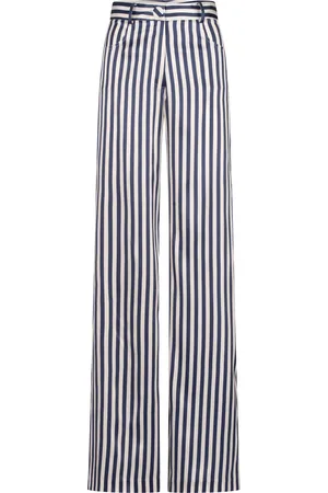 Silvia Tcherassi Emine Striped Silk-Blend Straight-Leg Pant