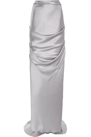 Alejandra Alonso Rojas Draped Silk Maxi Skirt