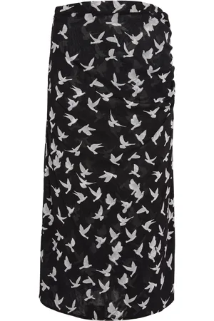 Stella McCartney Ruched Mesh Jersey Midi Skirt