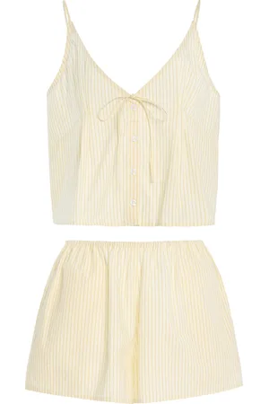 Deiji Studios Striped Cotton Poplin Short Set