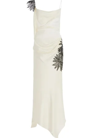 Victoria Beckham Asymmetric Draped Satin Gown