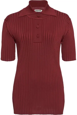 Jil Sander Ribbed-Knit Polo Top