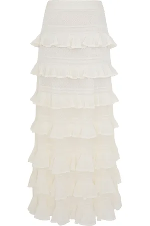 ZIMMERMANN Illuminate Ruffled Knit Maxi Skirt