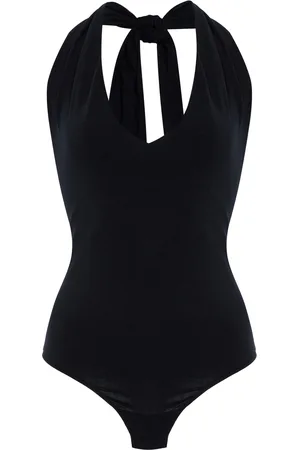 Another Tomorrow Cotton-Blend Halter Bodysuit