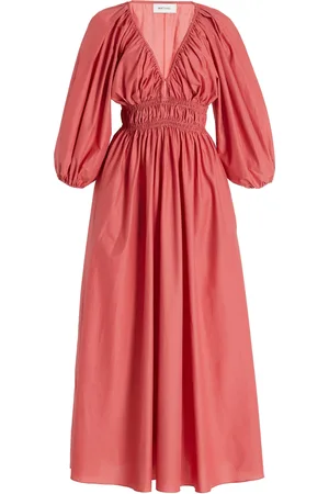 MATTEAU Shirred Cotton Maxi Dress