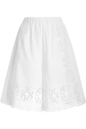 SEA Dahlia Broderie Anglaise Cotton-Linen Shorts
