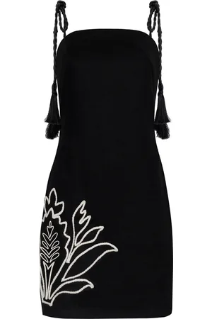 Andres Otalora Haath Embroidered Linen Mini Dress