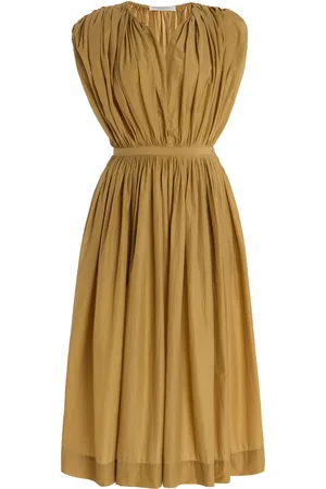 Serafini Gathered Nylon Midi Dress