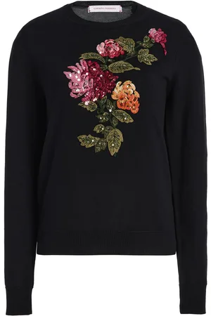 Carolina Herrera Embroidered Silk-Cotton Sweater