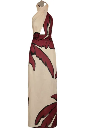 JOHANNA ORTIZ Wonders Of The Sea Halter Linen Maxi Dress