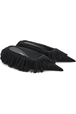 Salvatore Ferragamo Brita Fringed Cotton Mules