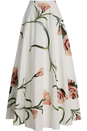 Giambattista Valli Printed Cotton Poplin Maxi Skirt