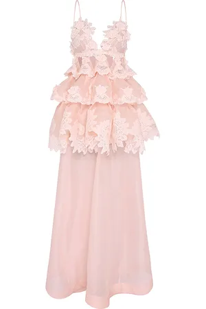 ZIMMERMANN Crush Embroidered Linen-Silk Maxi Dress