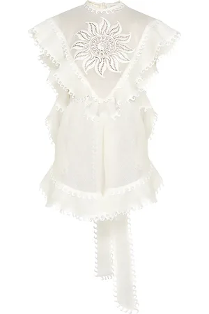 ZIMMERMANN Balance Waterfall Linen-Silk Top