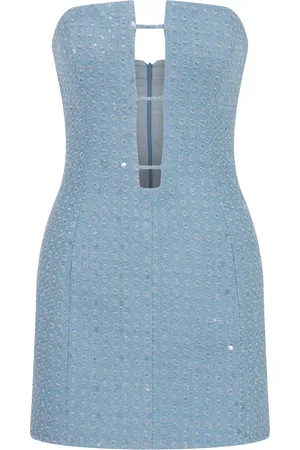 Ila Charlotte Embellished Denim Mini Dress