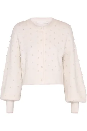 ZIMMERMANN Crush Embellished Knit Alpaca Cardigan