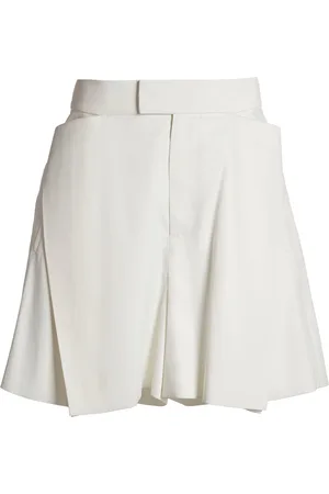 Victoria Beckham Fold-Detail Wool Suiting Shorts