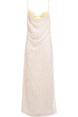Des Phemmes Polka Dot Printed Petticoat Midi Slip Dress