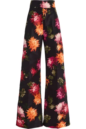Carolina Herrera Floral-Printed Wide-Leg Pants