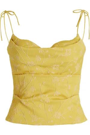 Rosie Assoulin Draped Brocade Camisole Tank Top
