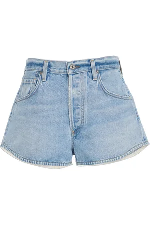 Citizens of Humanity Abita Curved-Hem Denim Shorts