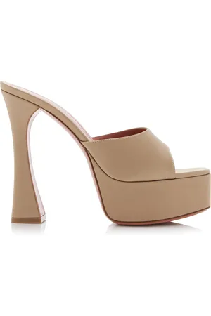 Amina Muaddi Dalida Satin Platform Sandals