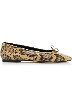 Aeyde Delfina Snake-Effect Leather Flats